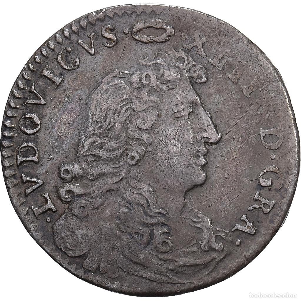 Monete antiche di Europa: [#1509782] Francia, Louis XIV, 4 Sols des Traitants, 1675, Paris, Plata, MBC+, Gadoury:103