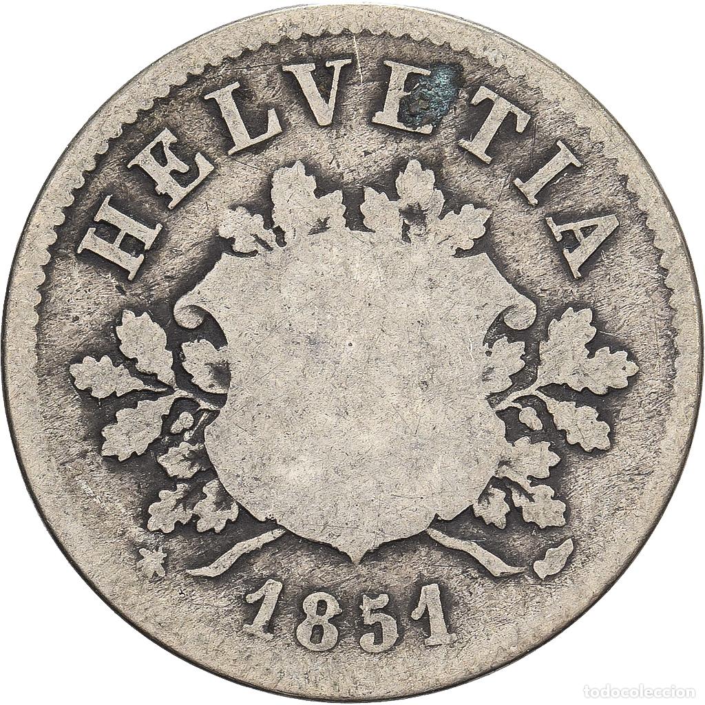 Alte M&uuml;nzen aus Europa: [#1509617] Suiza, 10 Rappen, 1851, Strasbourg, Vell&oacute;n, BC