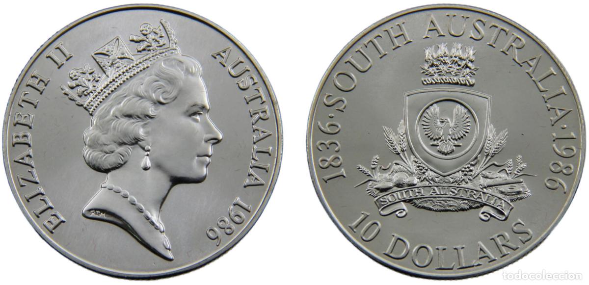 Monete antiche di Europa: Australia Commonwealth Elizabeth II 1986 10 Dollars South Australia