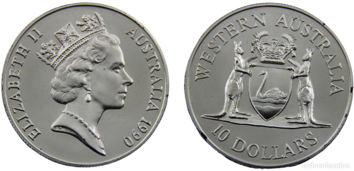 Alte M&uuml;nzen aus Europa: Australia Commonwealth Elizabeth II 1991 10 Dollars Western Australia