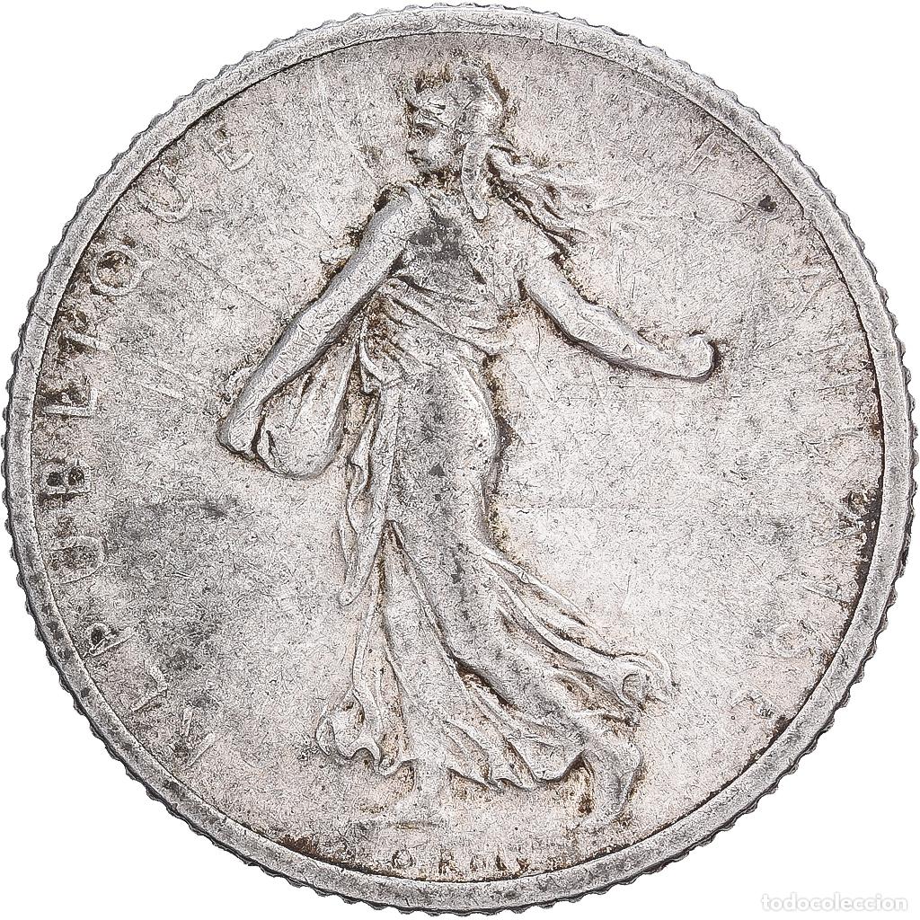 Monete antiche di Europa: [#1550010] Francia, Franc, Semeuse, 1916, Paris, Plata, BC+, Gadoury:467, KM:844.1