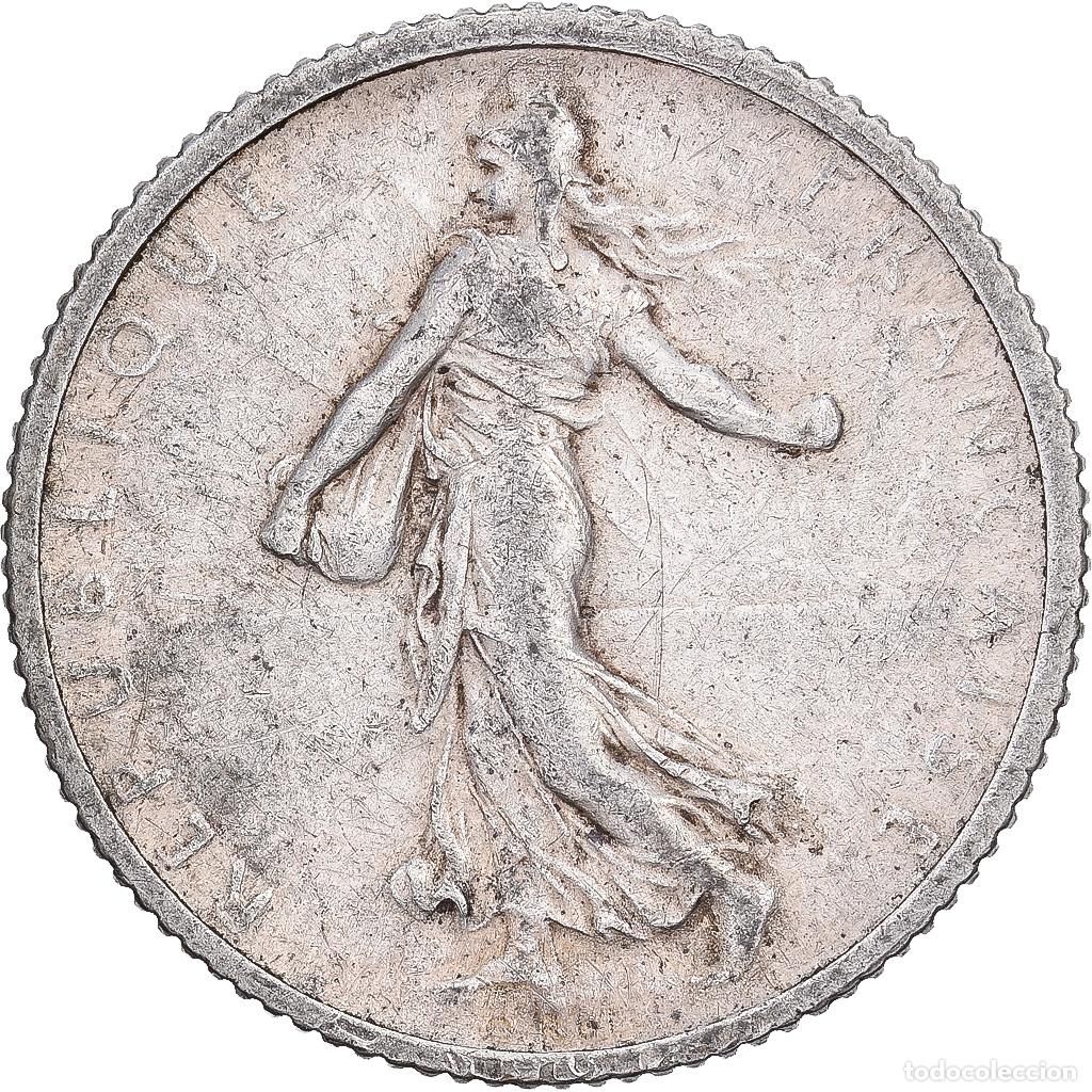 Moedas antigas da Europa: [#1550015] Francia, Franc, Semeuse, 1917, Paris, Plata, BC+, Gadoury:467, KM:844.1
