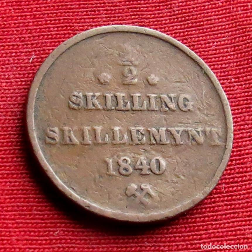 Monedas antiguas de Europa: Noruega 1/2 skilling 1840 Norway Norge