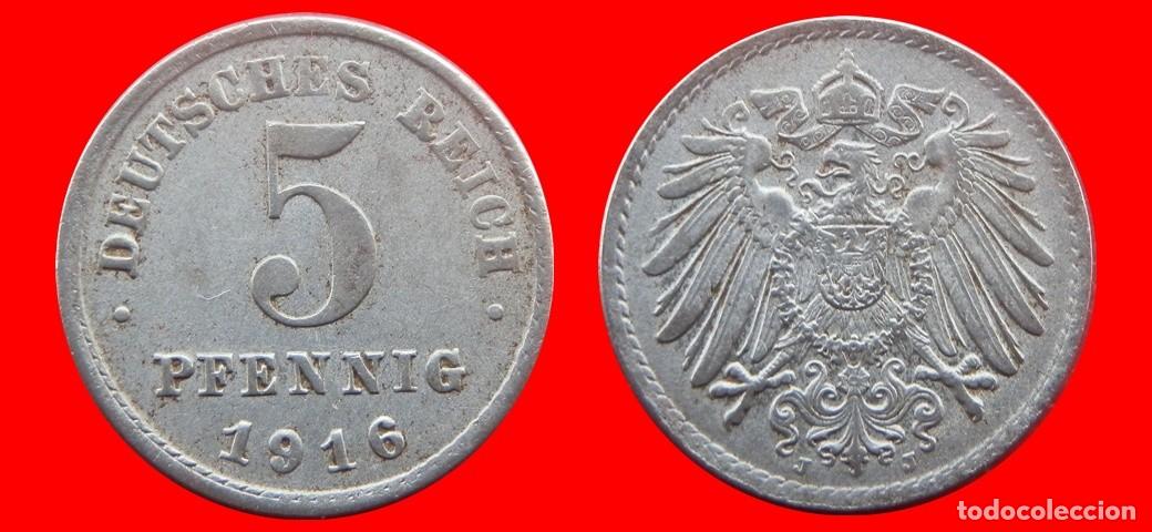 Monedas antiguas de Europa: 5 PFENNIG 1916J HIERRO IMPERIO ALEMANIA-139663