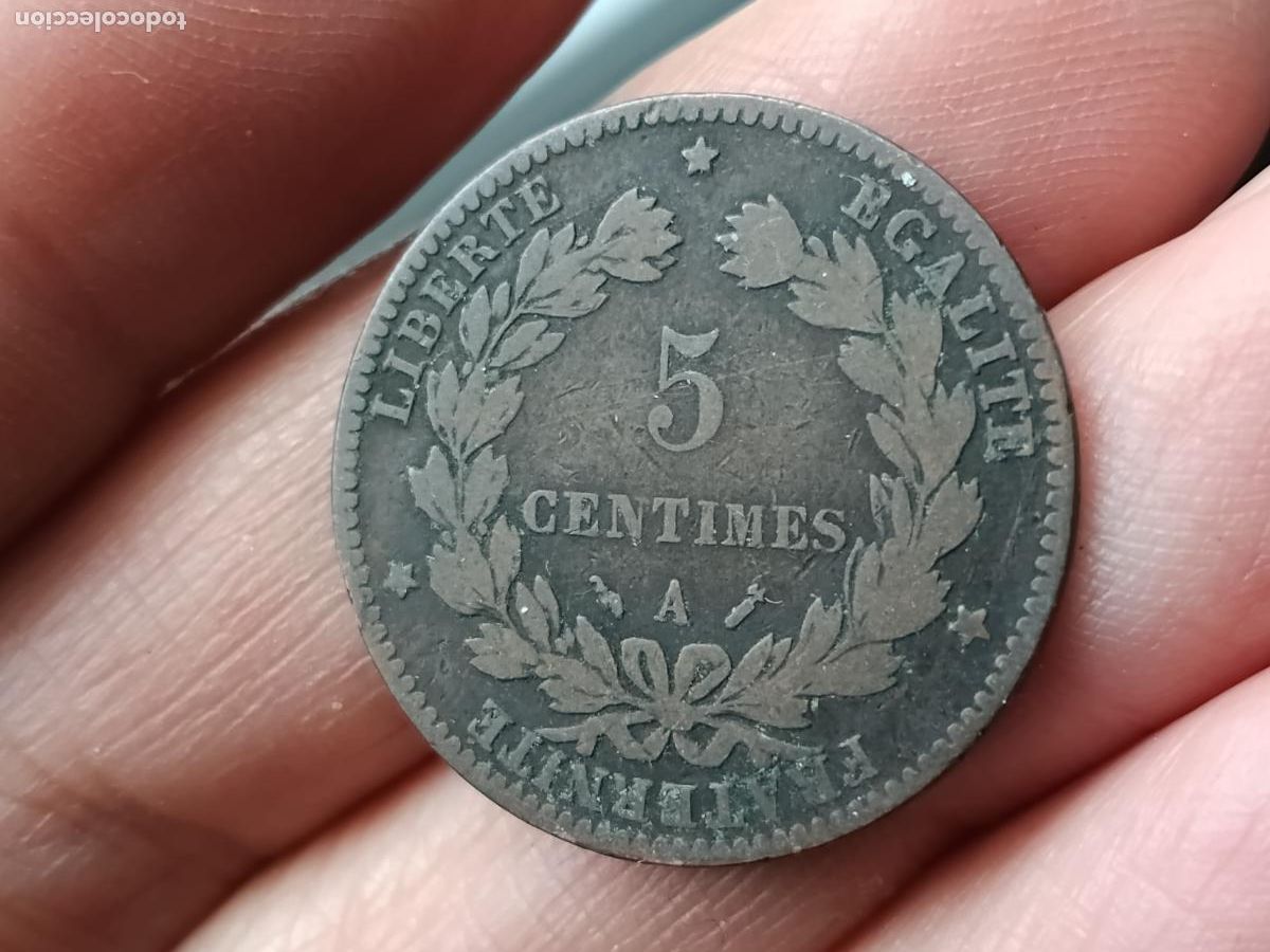 Monedas antiguas de Europa: Francia. 5 centimes 1881 - Foto 2