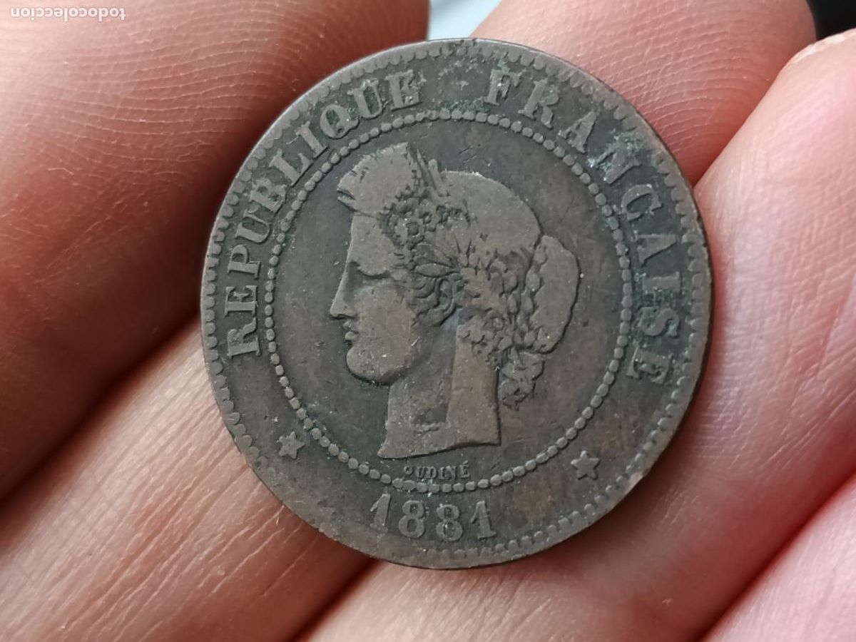 Monedas antiguas de Europa: Francia. 5 centimes 1881 - Foto 1