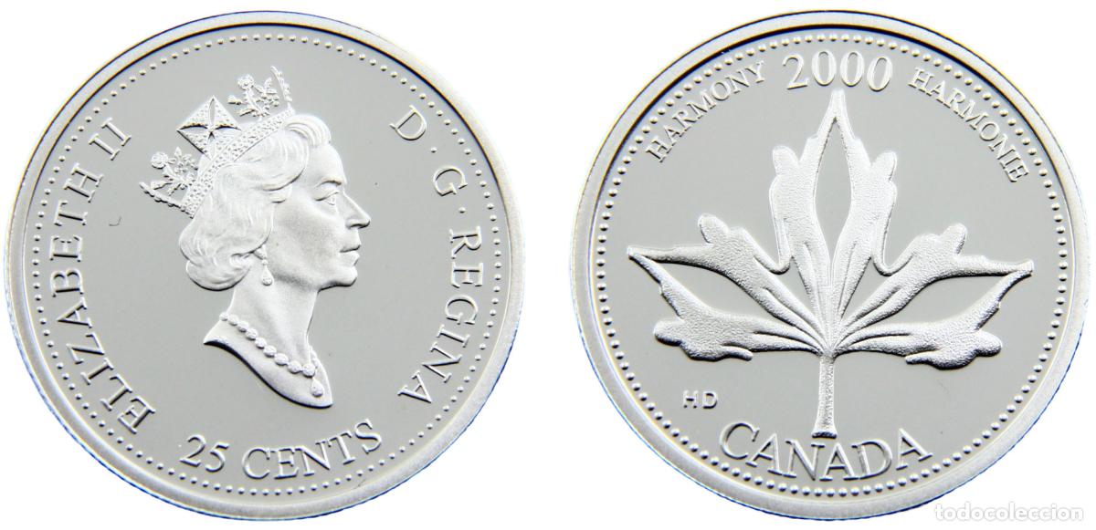 Alte M&uuml;nzen aus Europa: Canada Commonwealth Elizabeth II 2000 25 Cents Harmony