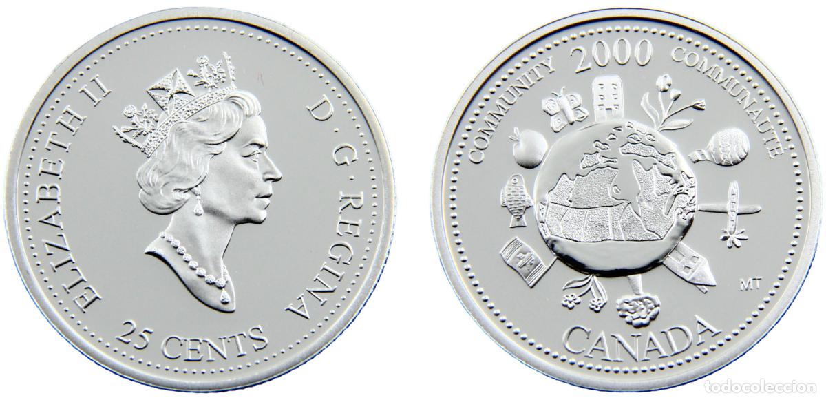 Alte M&uuml;nzen aus Europa: Canada Commonwealth Elizabeth II 2000 25 Cents Community