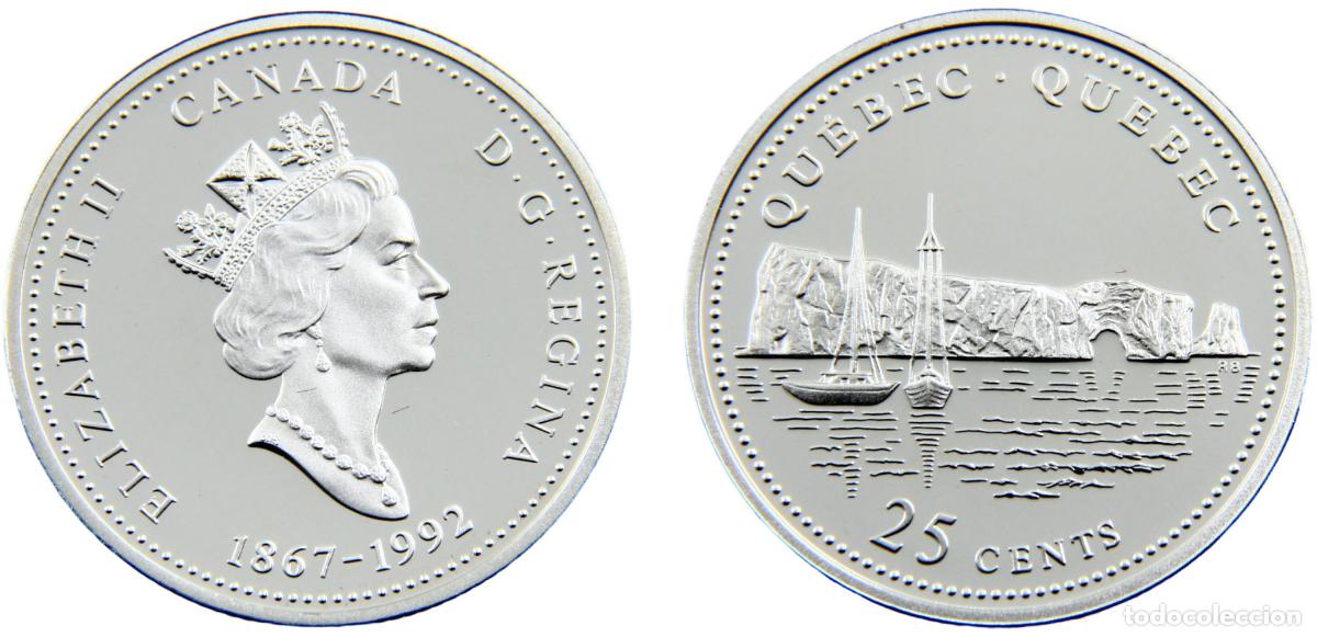Monete antiche di Europa: Canada Commonwealth Elizabeth II 1992 25 Cents Quebec