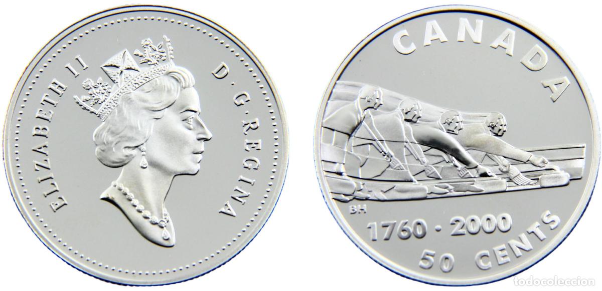 Monete antiche di Europa: Canada Commonwealth Elizabeth II 2000 50 Cents Curling