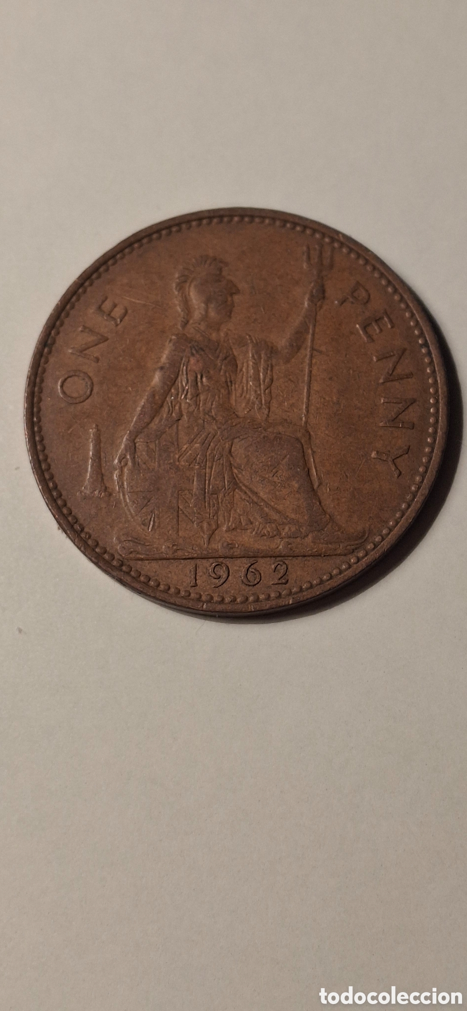 Monete antiche di Europa: 1962 One Penny de Inglaterra Reina Isabel II Penique Gran Breta&ntilde;a