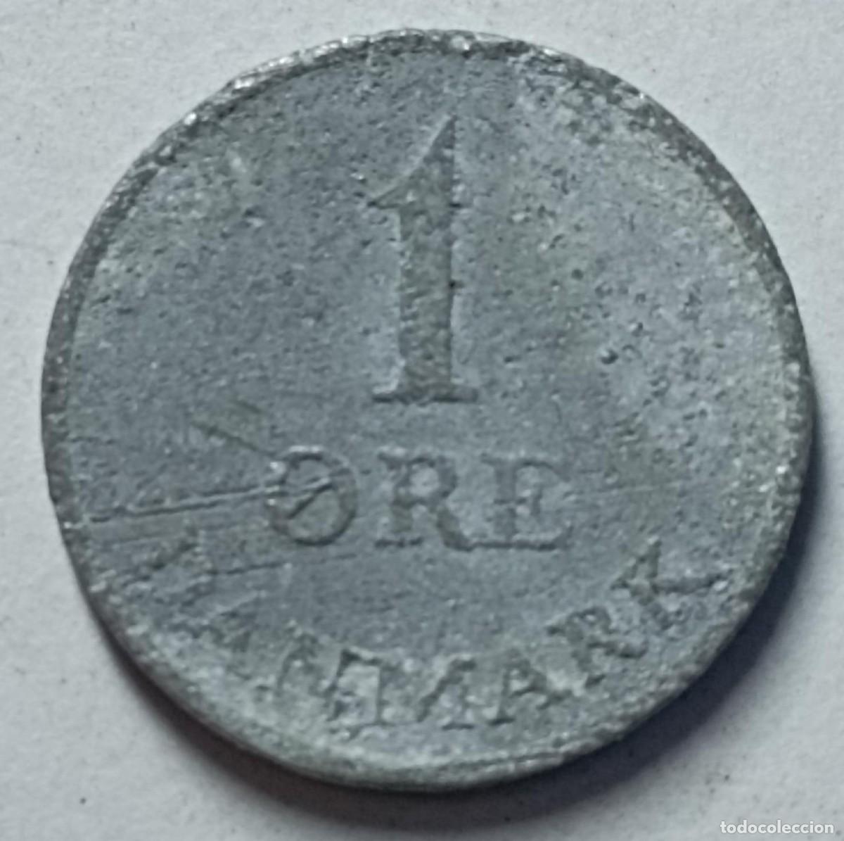 Monedas antiguas de Europa: Moneda de Dinamarca 1 ore de 1967 - Foto 2