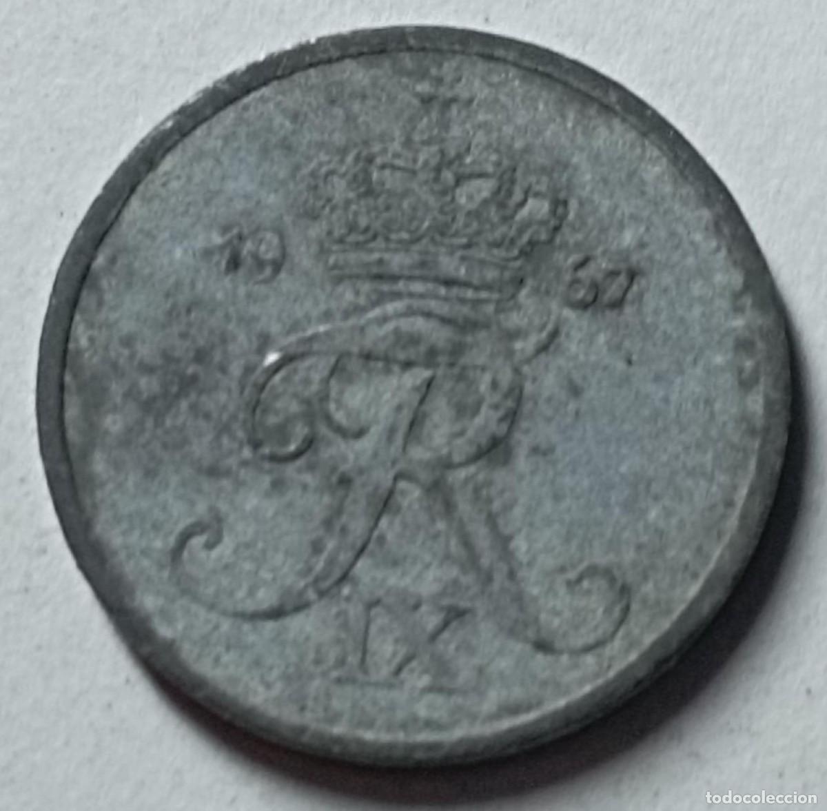 Monedas antiguas de Europa: Moneda de Dinamarca 1 ore de 1967 - Foto 1