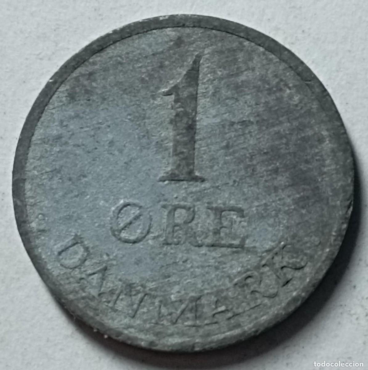 Monedas antiguas de Europa: Moneda de Dinamarca 1 ore de 1967 - Foto 2