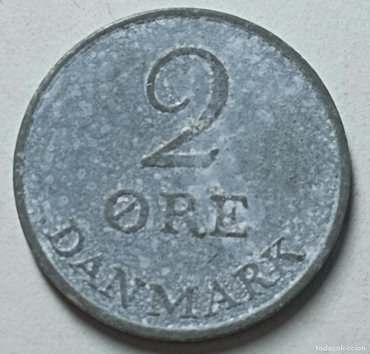 Monedas antiguas de Europa: Moneda de Dinamarca 2 ore de 1959 - Foto 2