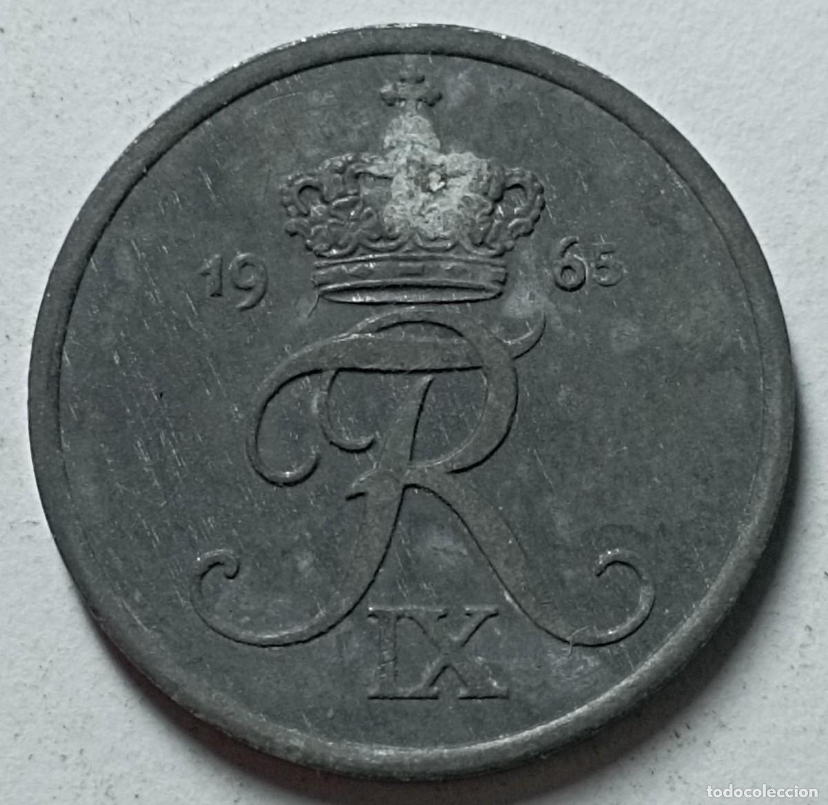 Monedas antiguas de Europa: Moneda de Dinamarca de 2 ore de 1965 - Foto 1