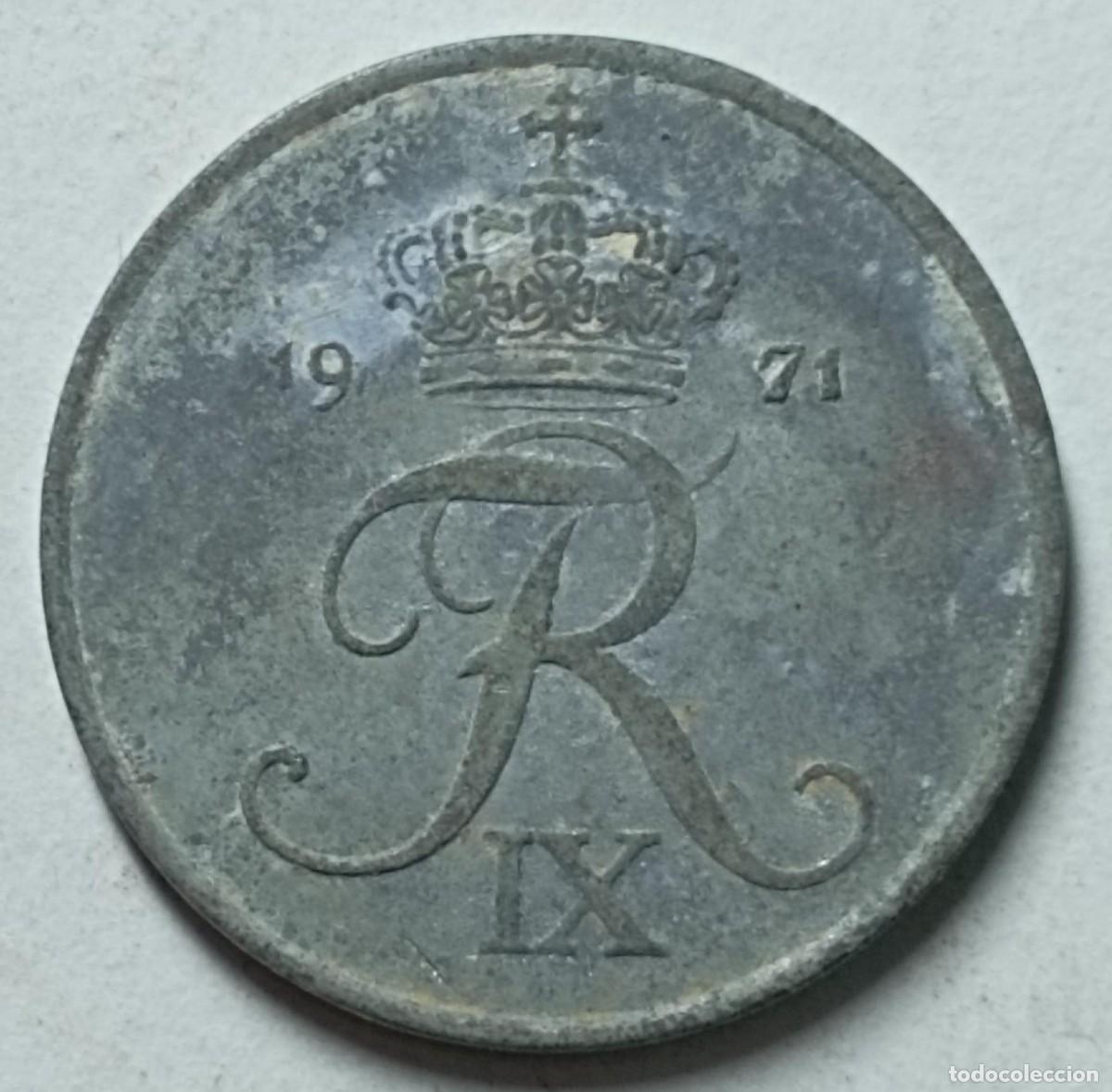 Monedas antiguas de Europa: Moneda de Dinamarca 2 ore de 1971 - Foto 1