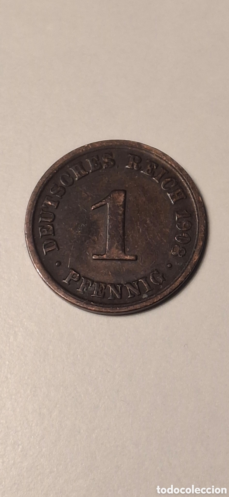 Moedas antigas da Europa: 1 Pfennig 1909 A Imperio Alem&aacute;n