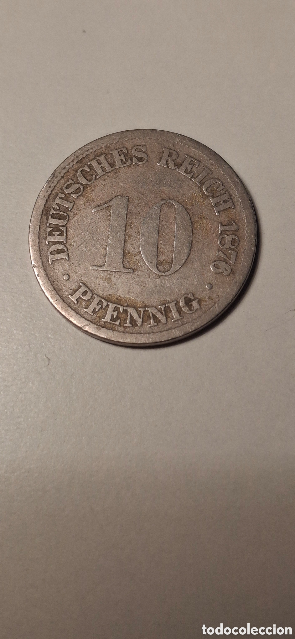 Monete antiche di Europa: 10 Pfennig 1876 D Imperio Alem&aacute;n