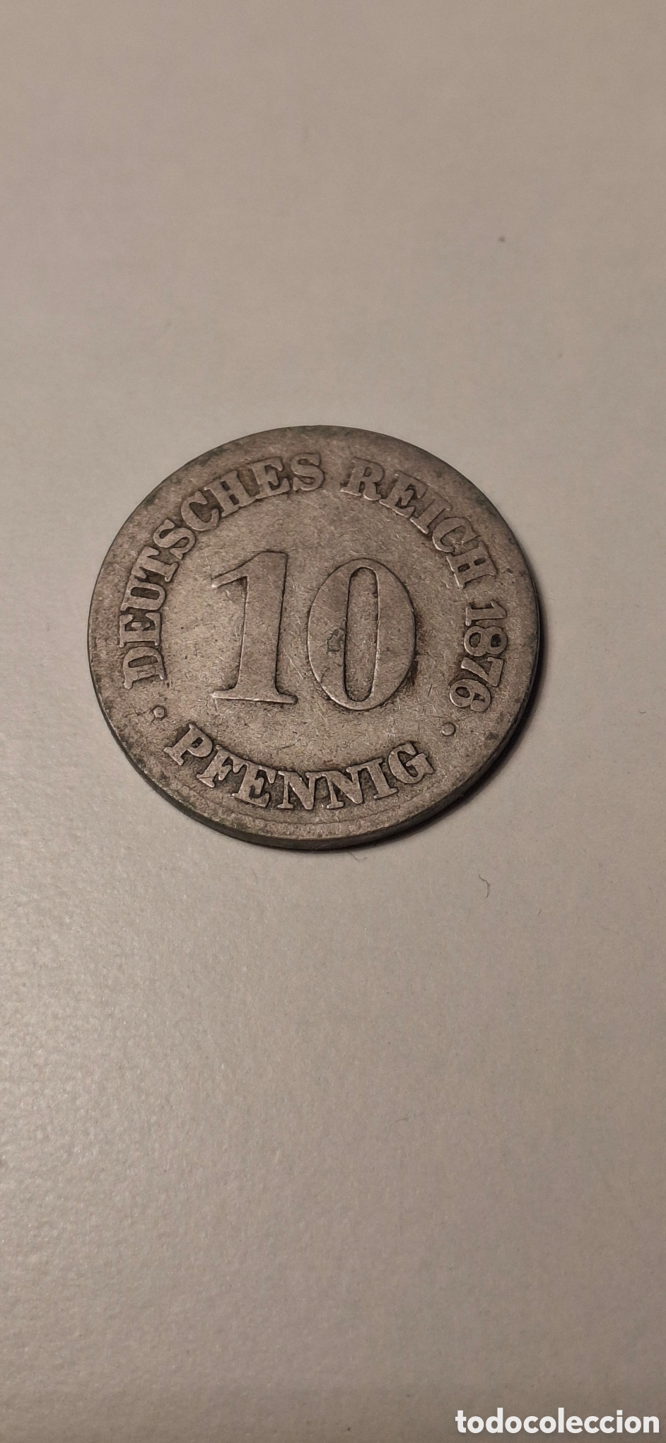 Moedas antigas da Europa: 10 Pfennig 1876 C Imperio Alem&aacute;n