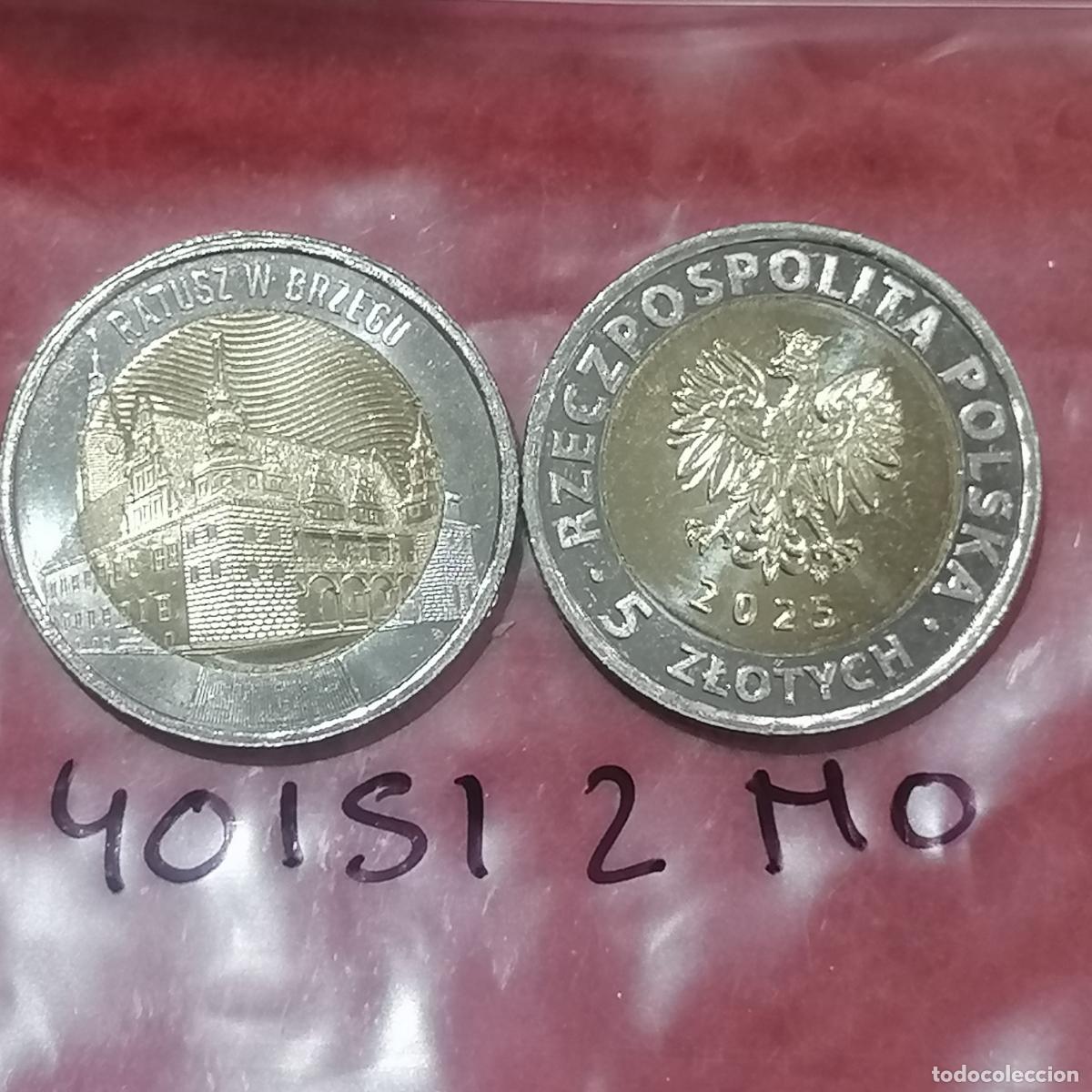 Monedas antiguas de Europa: Polonia 5 Sloty, 2025, Ayuntamiento de Brzeg, una moneda, eslotis, złotych, 40151 MO
