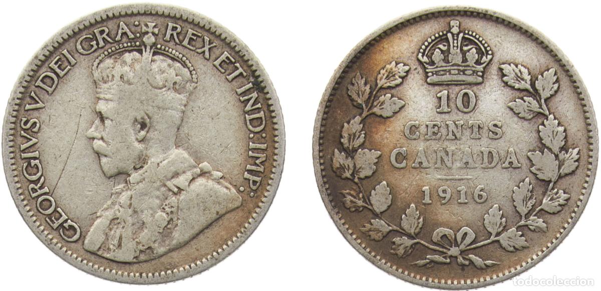 Alte M&uuml;nzen aus Europa: Canada Commonwealth George V 1916 10 Cents