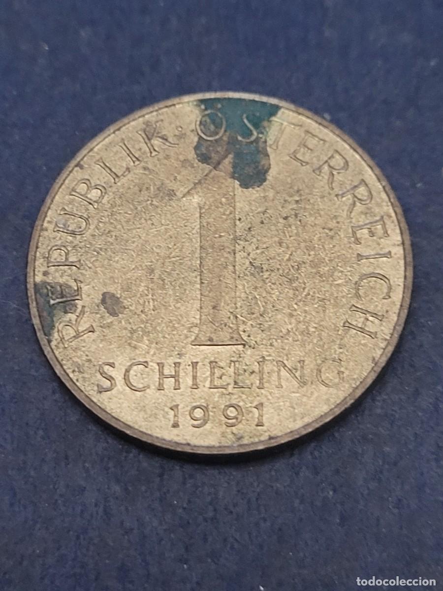 Monedas antiguas de Europa: Moneda 1 chel&iacute;n 1991 Austria - Foto 2