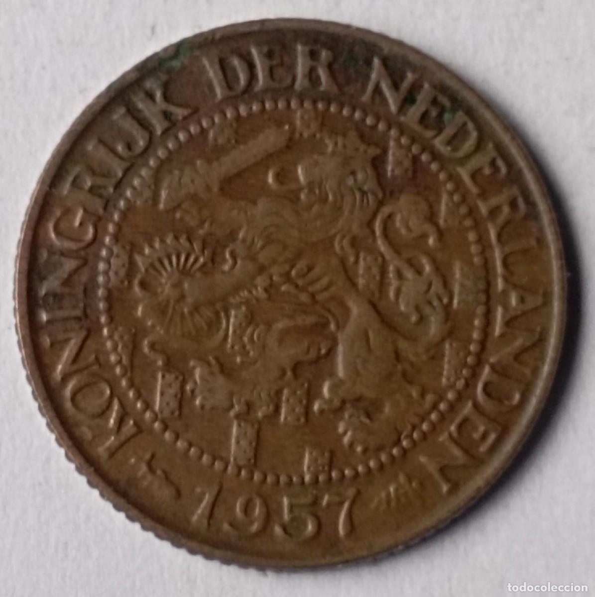 Monedas antiguas de Europa: Moneda de Holanda 1 c&eacute;ntimo de 1957 - Foto 1