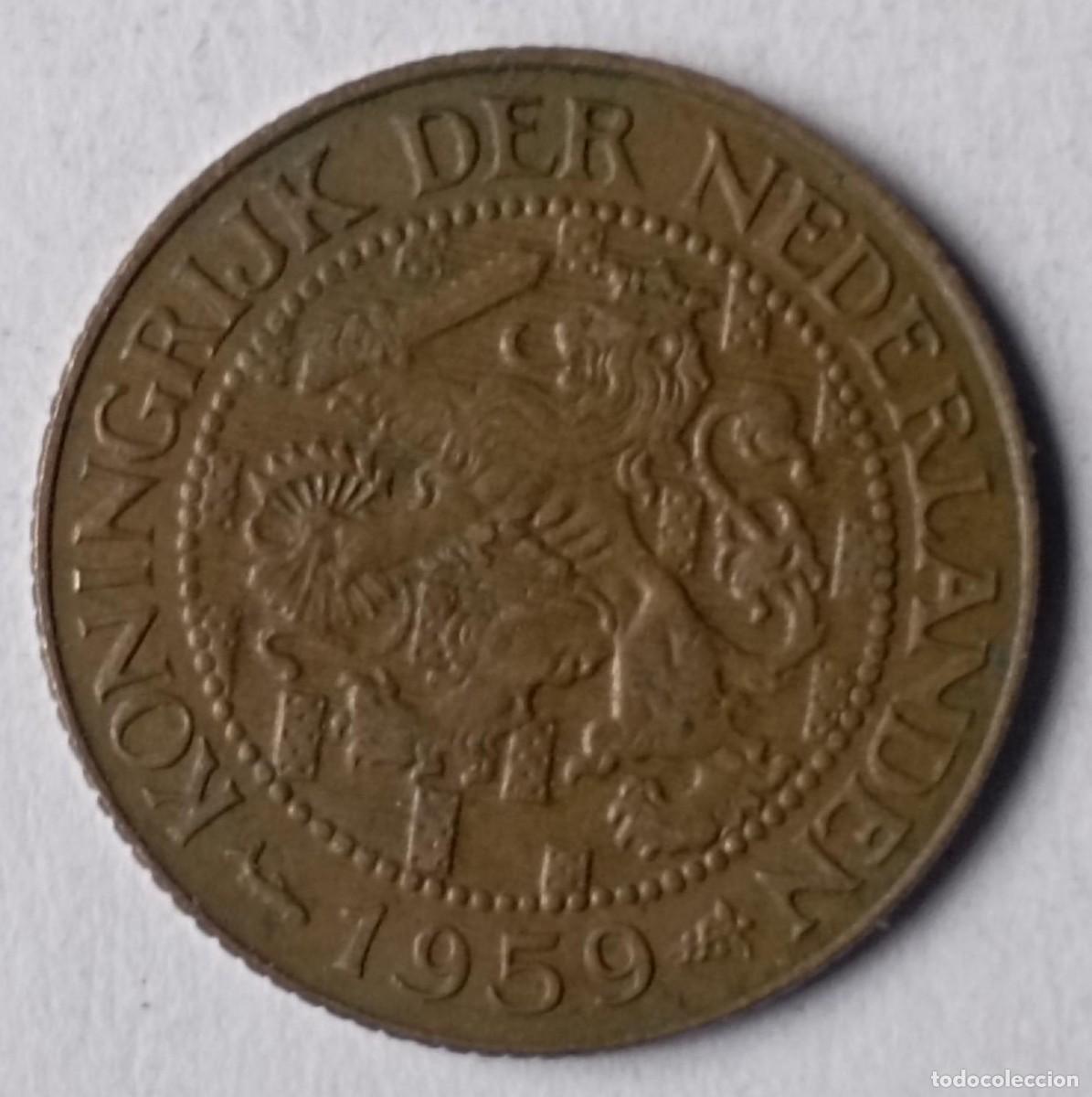 Monedas antiguas de Europa: Moneda de Holanda 1 c&eacute;ntimo de 1959 - Foto 1
