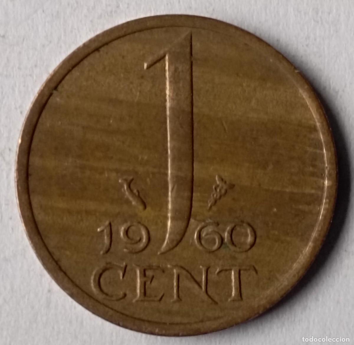 Monedas antiguas de Europa: Moneda de Holanda 1 c&eacute;ntimo de 1960 - Foto 1