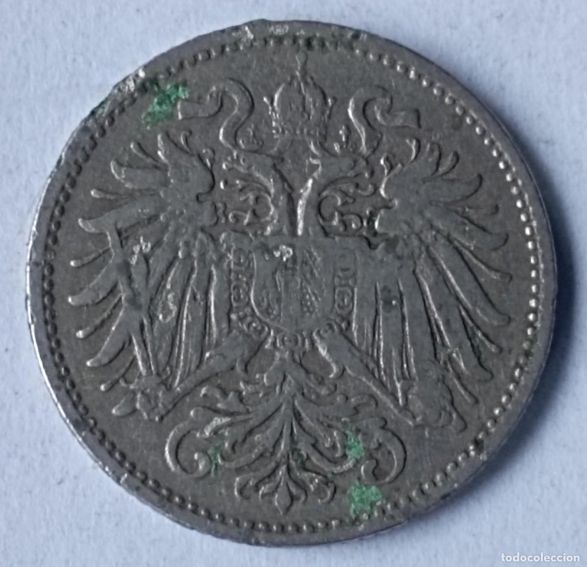 Monedas antiguas de Europa: Moneda de Austria 10 Heller de 1893 - Foto 2