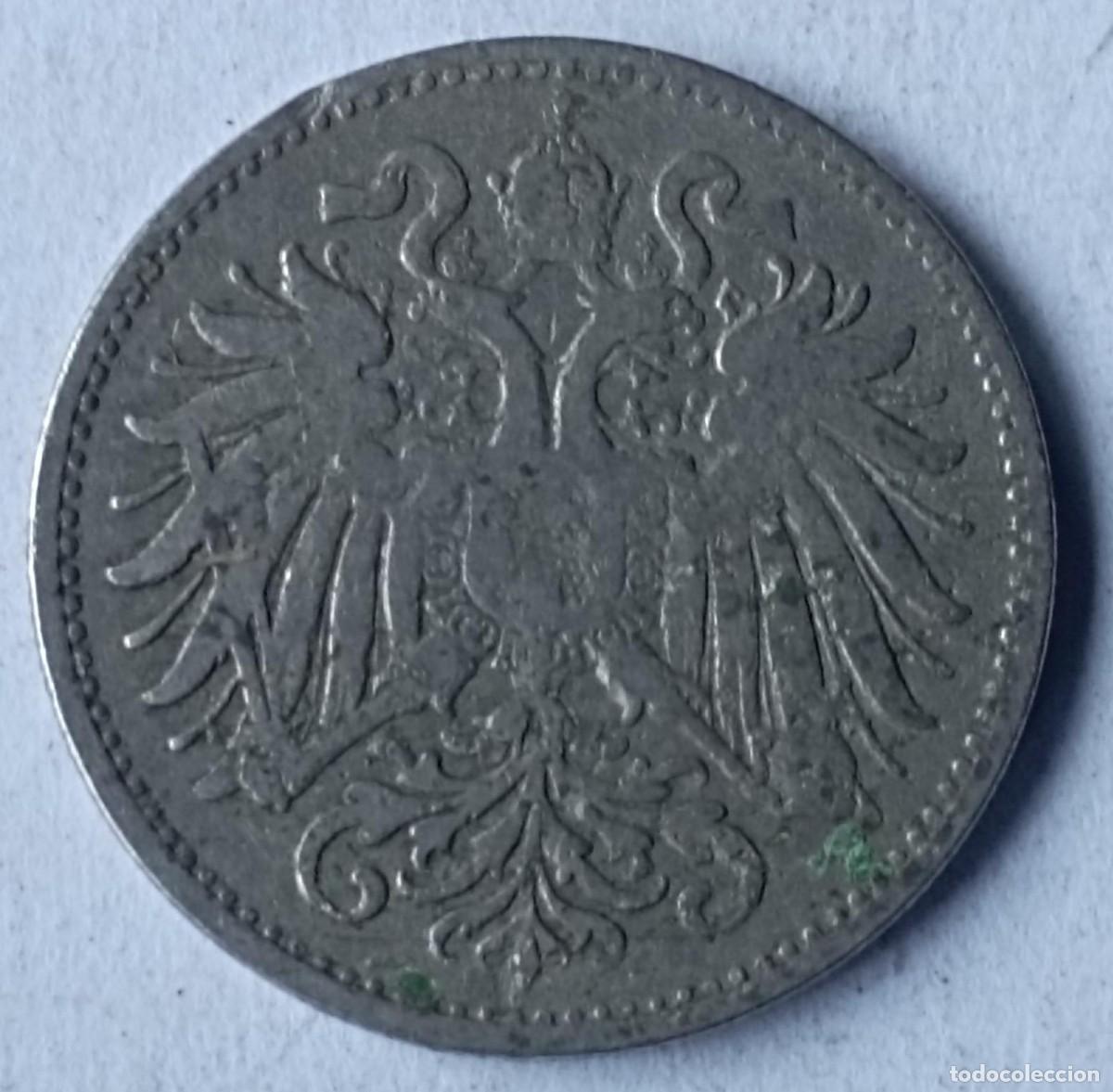 Monedas antiguas de Europa: Moneda de Austria 10 Heller de 1894 - Foto 2