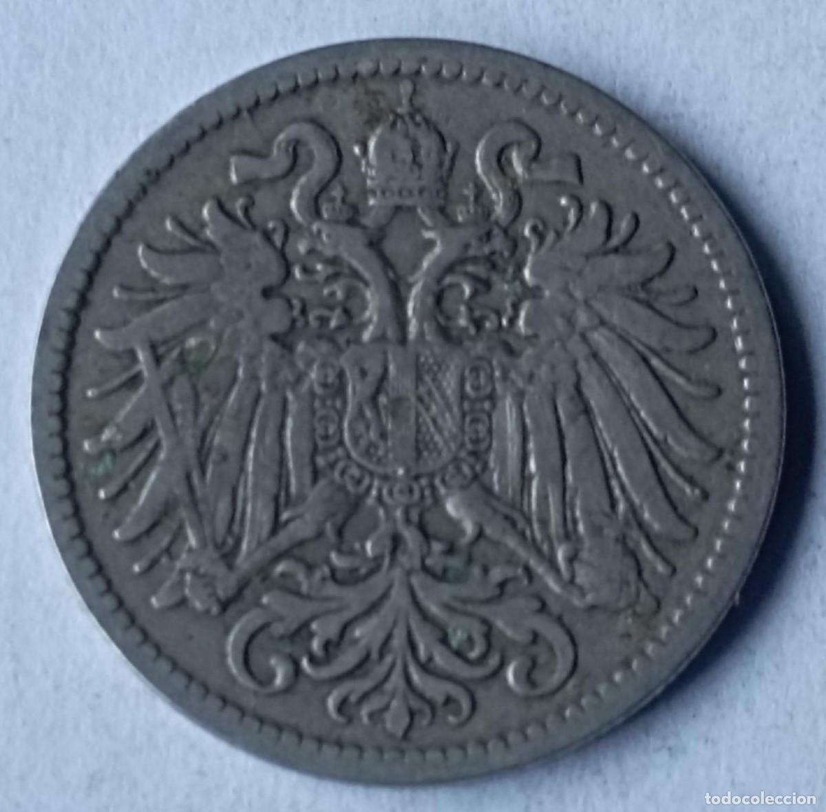 Monedas antiguas de Europa: Moneda de Austria 10 heller de 1895 - Foto 2