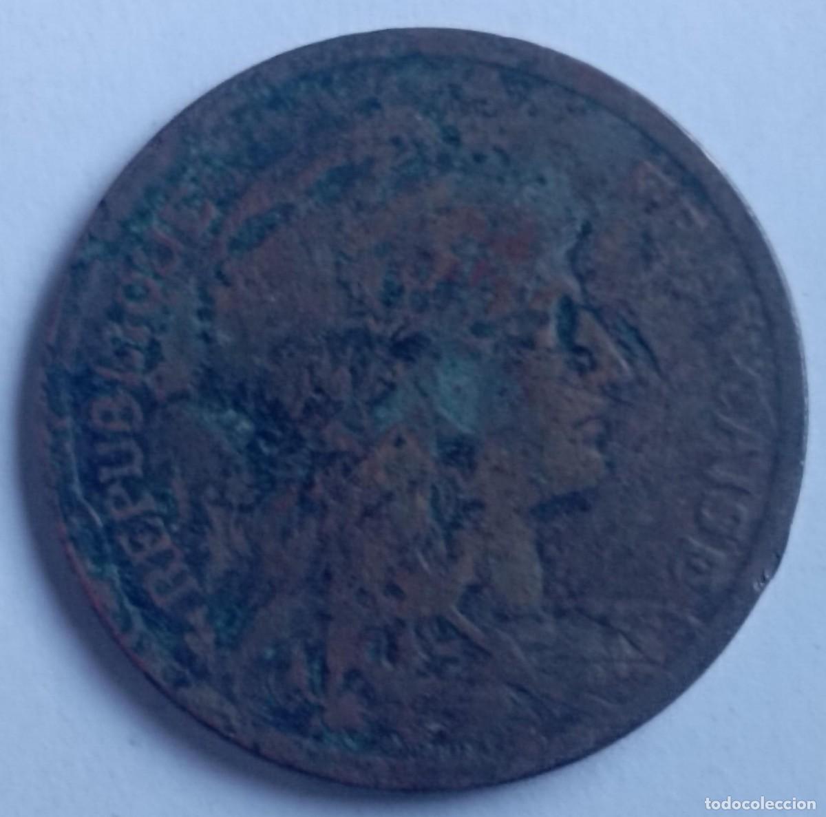Monedas antiguas de Europa: Moneda de Francia 10 c&eacute;ntimos de 1917 - Foto 2