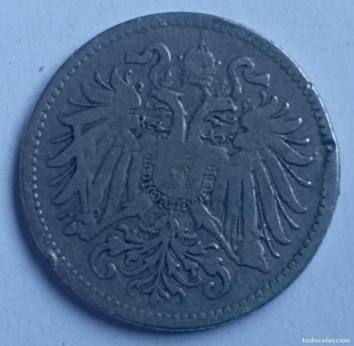 Monedas antiguas de Europa: Moneda de Austria 10 heller de 1893 - Foto 2