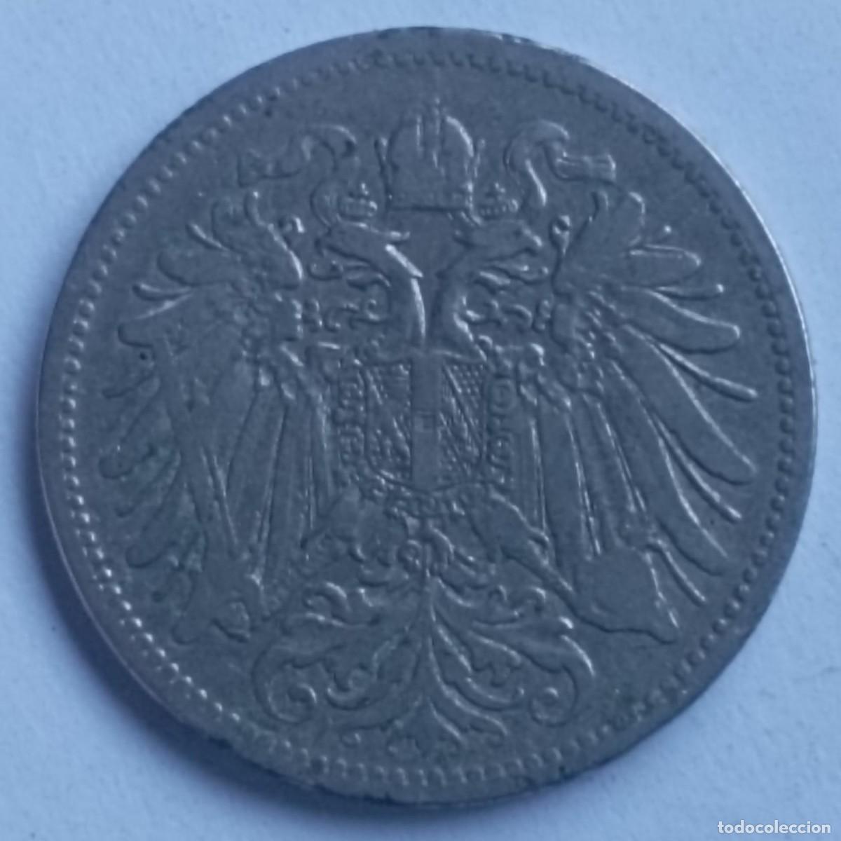Monedas antiguas de Europa: Moneda de Austria 20 heller de 1894 - Foto 2