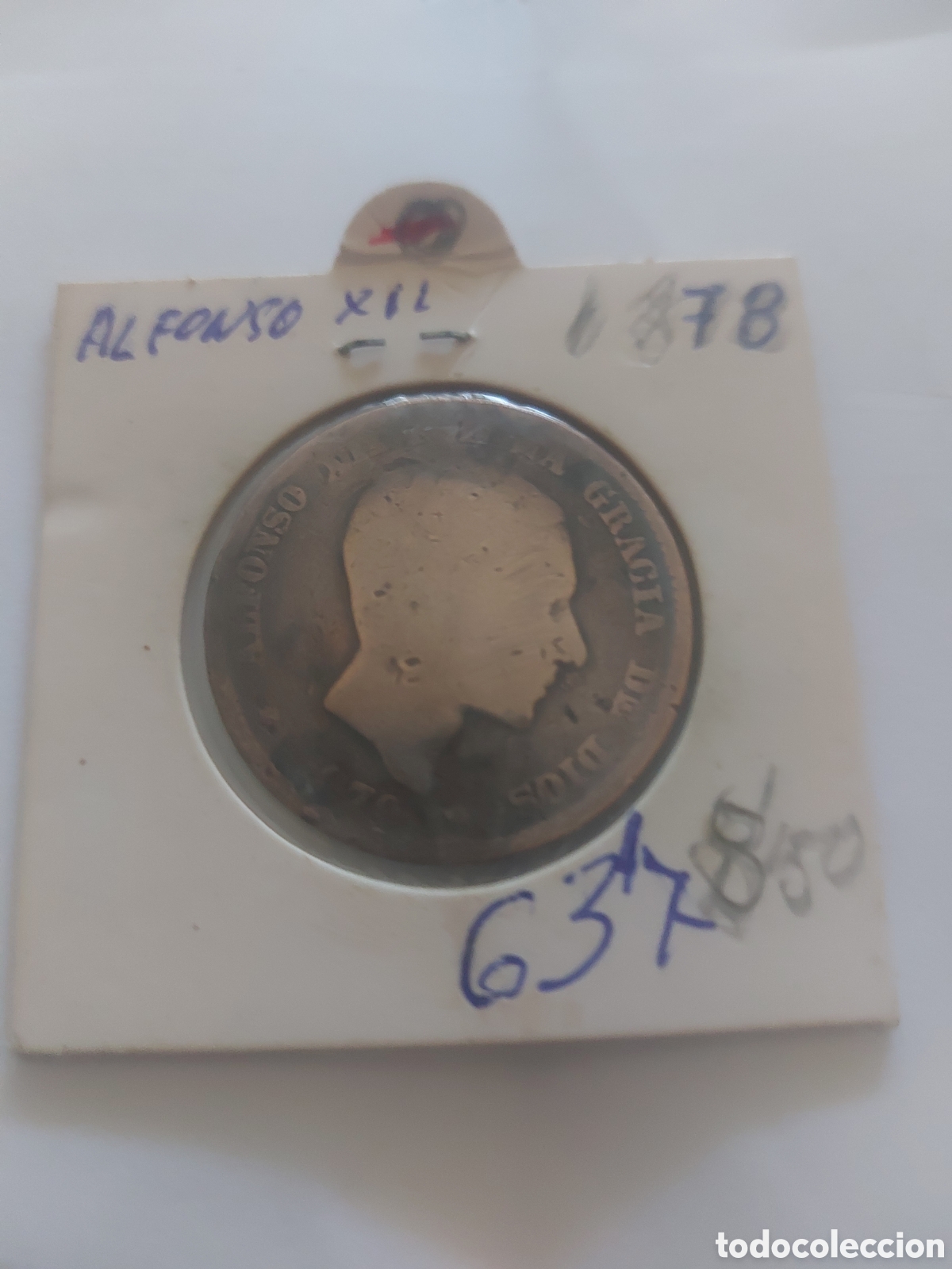 Monedas antiguas de Europa: Moneda de Alfonso 1878 - Foto 1
