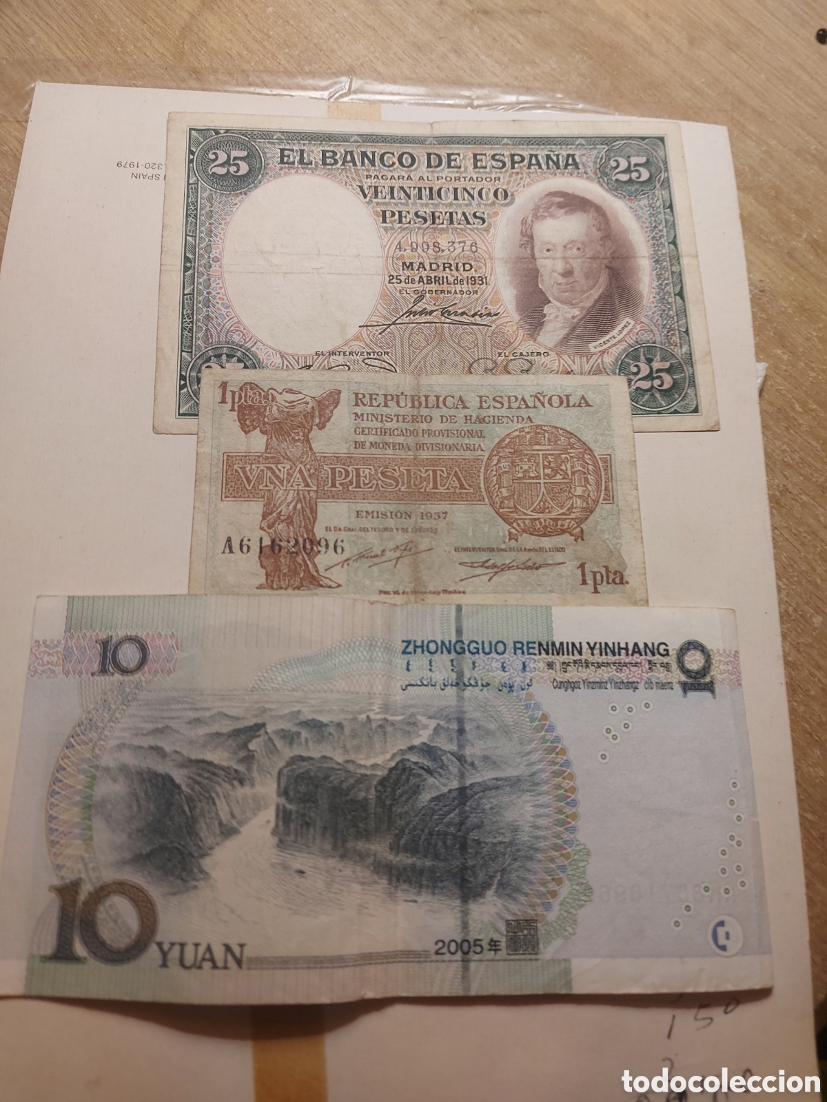 Monedas antiguas de Europa: 3 billetes 2 de Espa&ntilde;ay1 - Foto 1