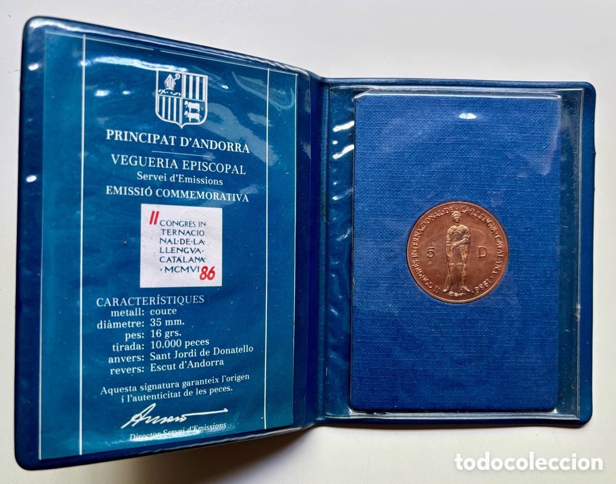 Monedas antiguas de Europa: Moneda ANDORRA 5 Diners 1996. Cartera - Foto 4