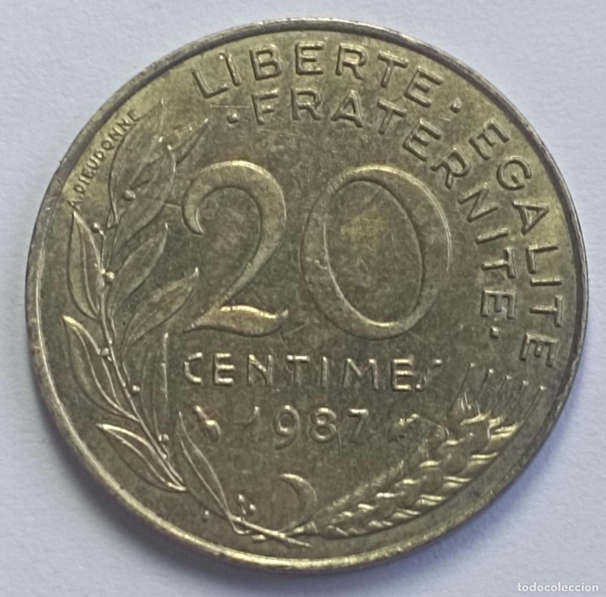 Monedas antiguas de Europa: Moneda de Francia 20 c&eacute;ntimos de 1987 - Foto 1
