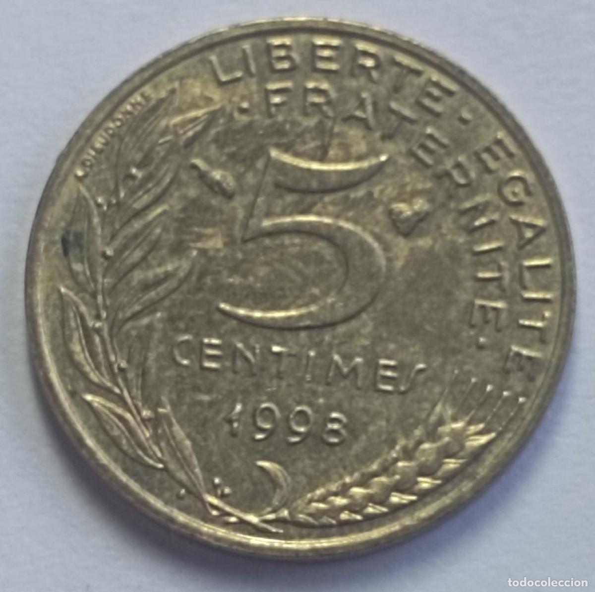 Monedas antiguas de Europa: Moneda de Francia 5 c&eacute;ntimos de 1998 - Foto 1