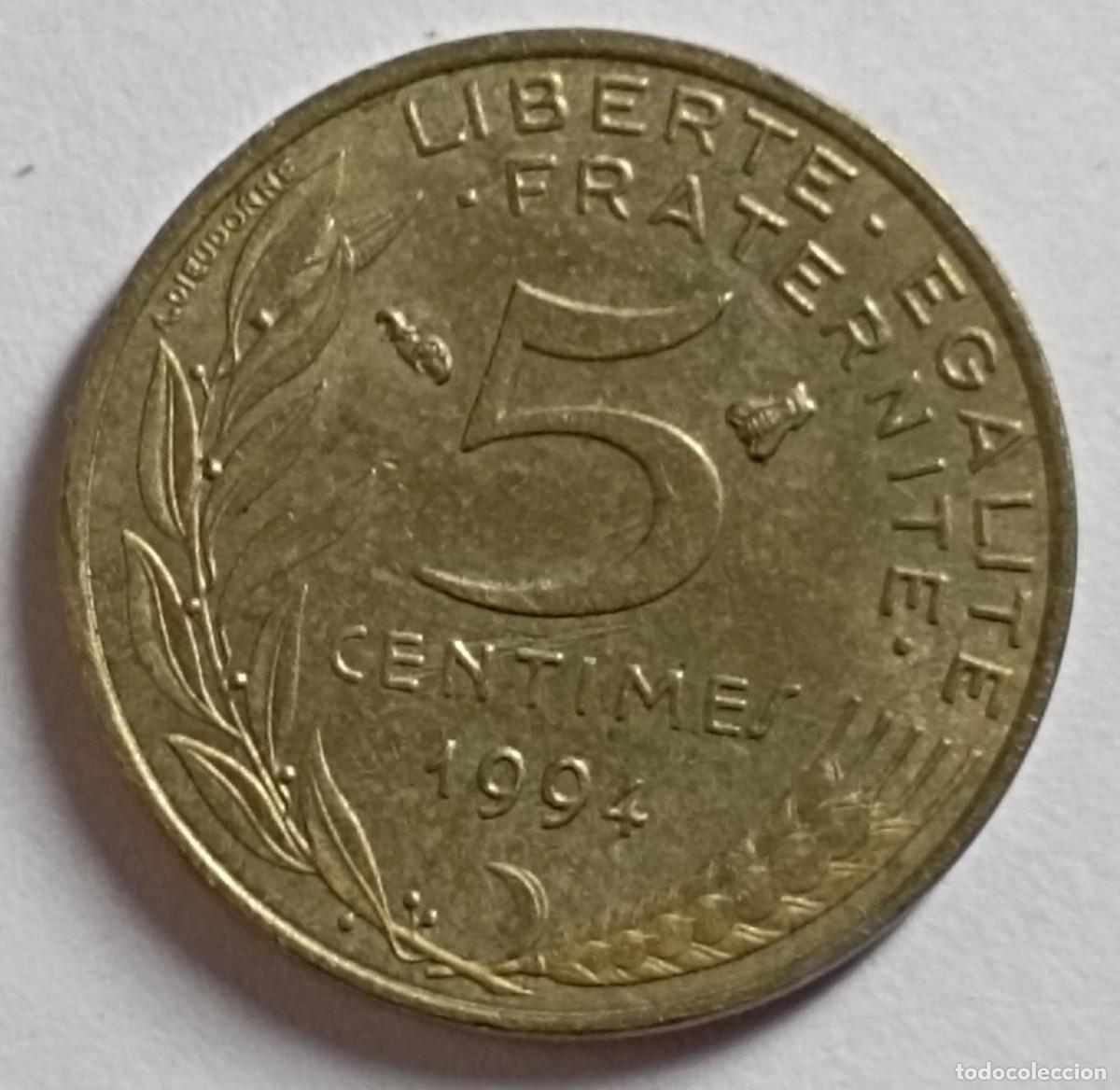 Monedas antiguas de Europa: Moneda de Francia 5 c&eacute;ntimos de 1994 - Foto 1