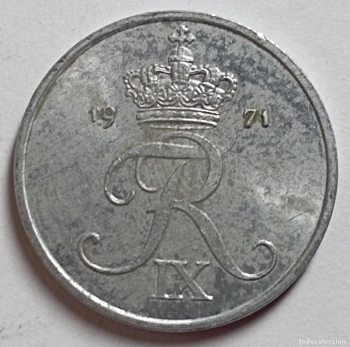 Monedas antiguas de Europa: Moneda de Dinamarca 2 ore de 1971 - Foto 1