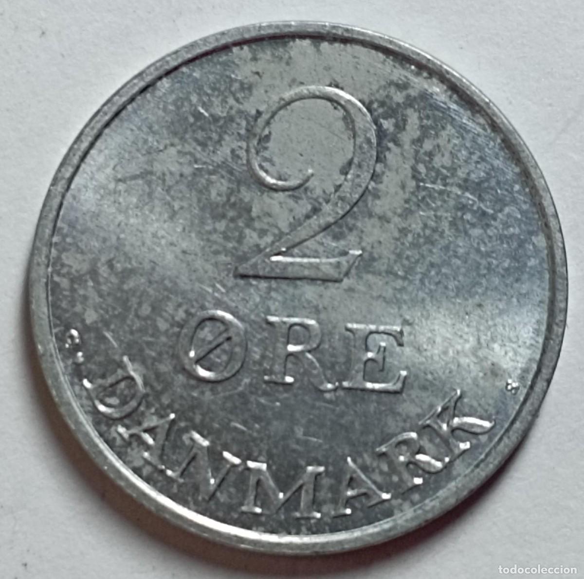 Monedas antiguas de Europa: Moneda de Dinamarca 2 ore de 1971 - Foto 2