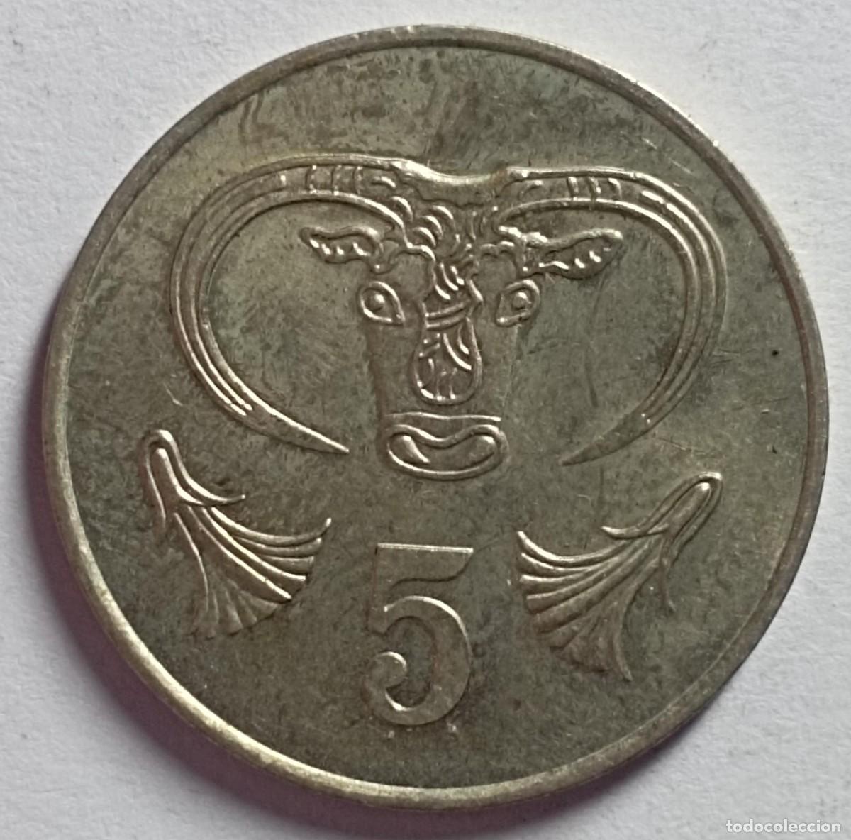 Monedas antiguas de Europa: Moneda de Chipre 5 c&eacute;ntimos de 1983 - Foto 1