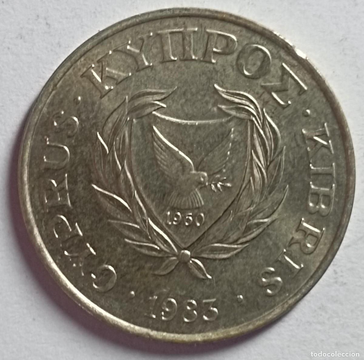 Monedas antiguas de Europa: Moneda de Chipre 5 c&eacute;ntimos de 1983 - Foto 2