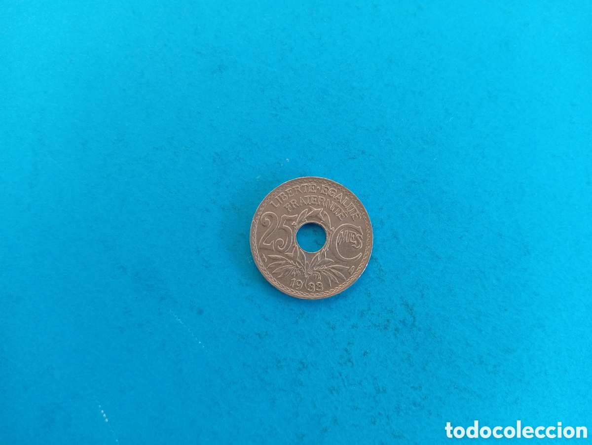 Monedas antiguas de Europa: 25 centimes de Francia 1933 - Foto 1