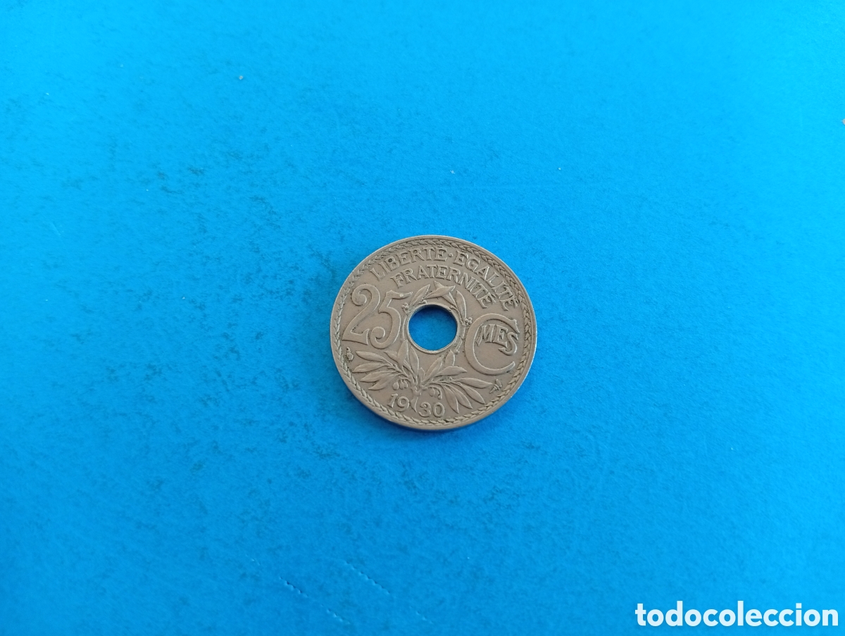 Monedas antiguas de Europa: 25 centimes de Francia 1930 - Foto 1