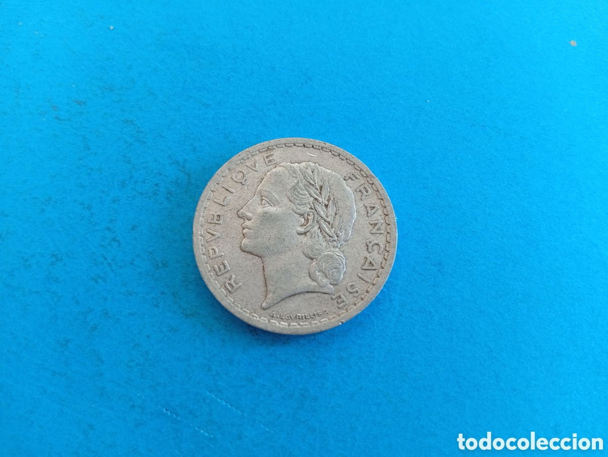 Monedas antiguas de Europa: 5 francos de Francia 1945 - Foto 2