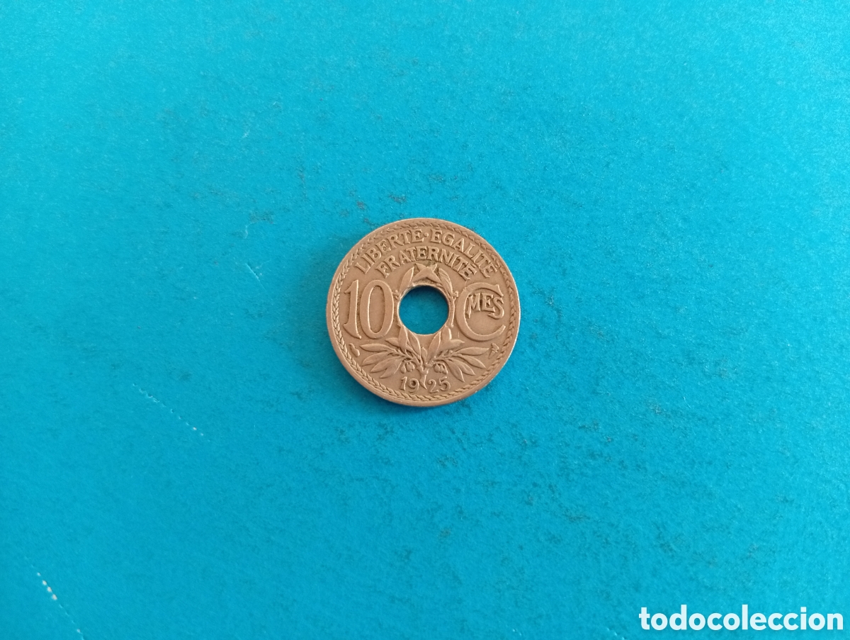 Monedas antiguas de Europa: 10 centimes de Francia 1925 - Foto 1
